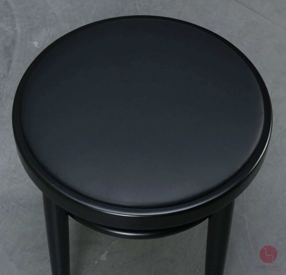 Thonet 214 PH Bugholz Hocker mit neuem schwarzem Leder gebraucht Thonet 214 PH Bugholz Hocker mit neuem schwarzem Leder gebraucht