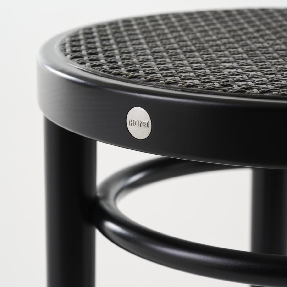 Thonet 204 RH Barhocker mit Dark Melange Geflecht