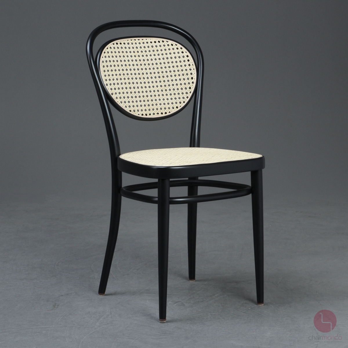 Thonet 215 R Bugholzstuhl Schwarz mit Wiener Geflecht + Stützgewebe gebraucht