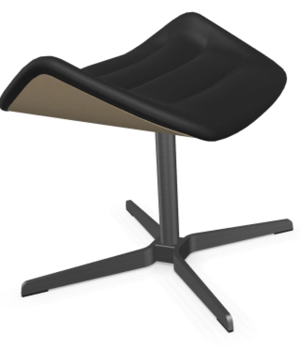 Thonet 808 Hocker Stoff Schwarz und Graubeige Thonet 808 Hocker Stoff Schwarz und Graubeige