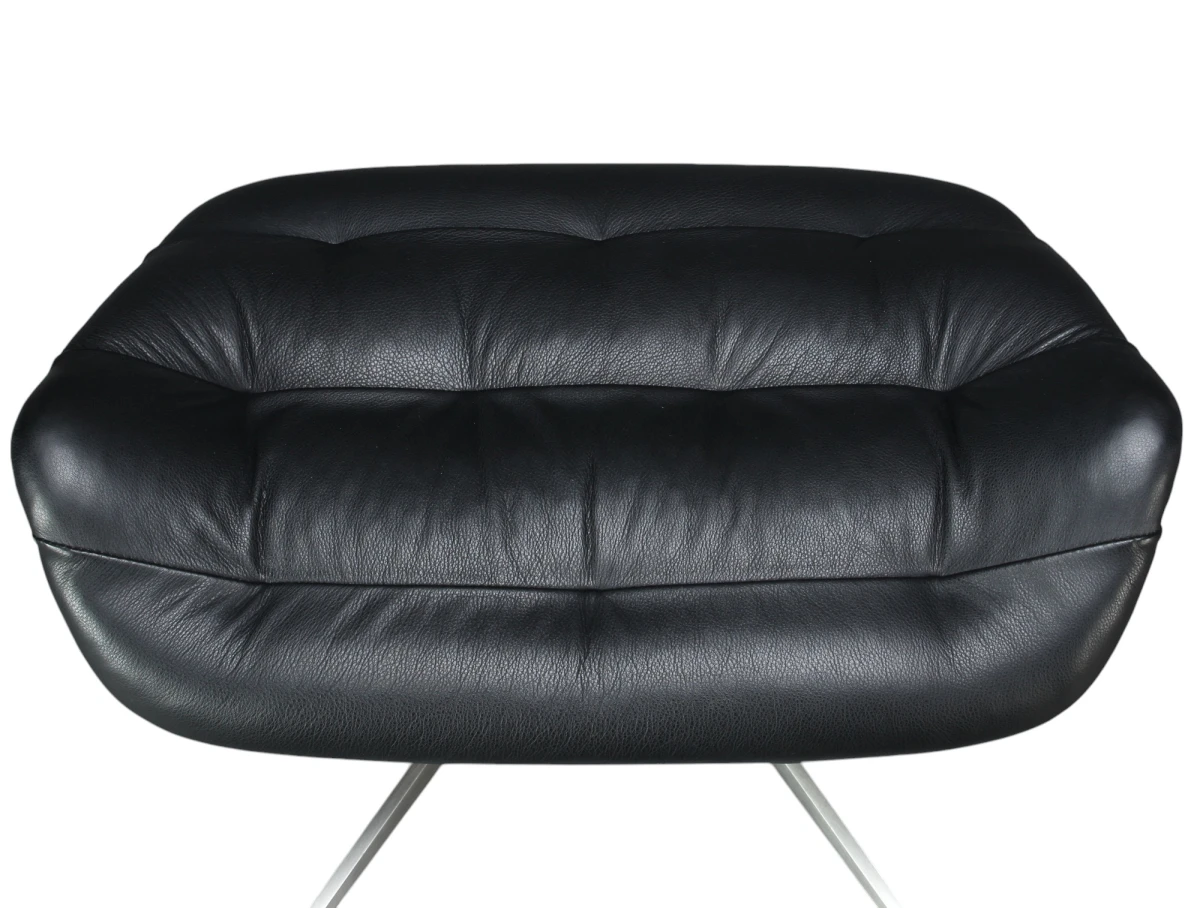 Thonet 808 H Hocker von oben Leder Schwarz + Soul Stoff Schwarz Thonet 808 H Hocker von oben Leder Schwarz + Soul Stoff Schwarz