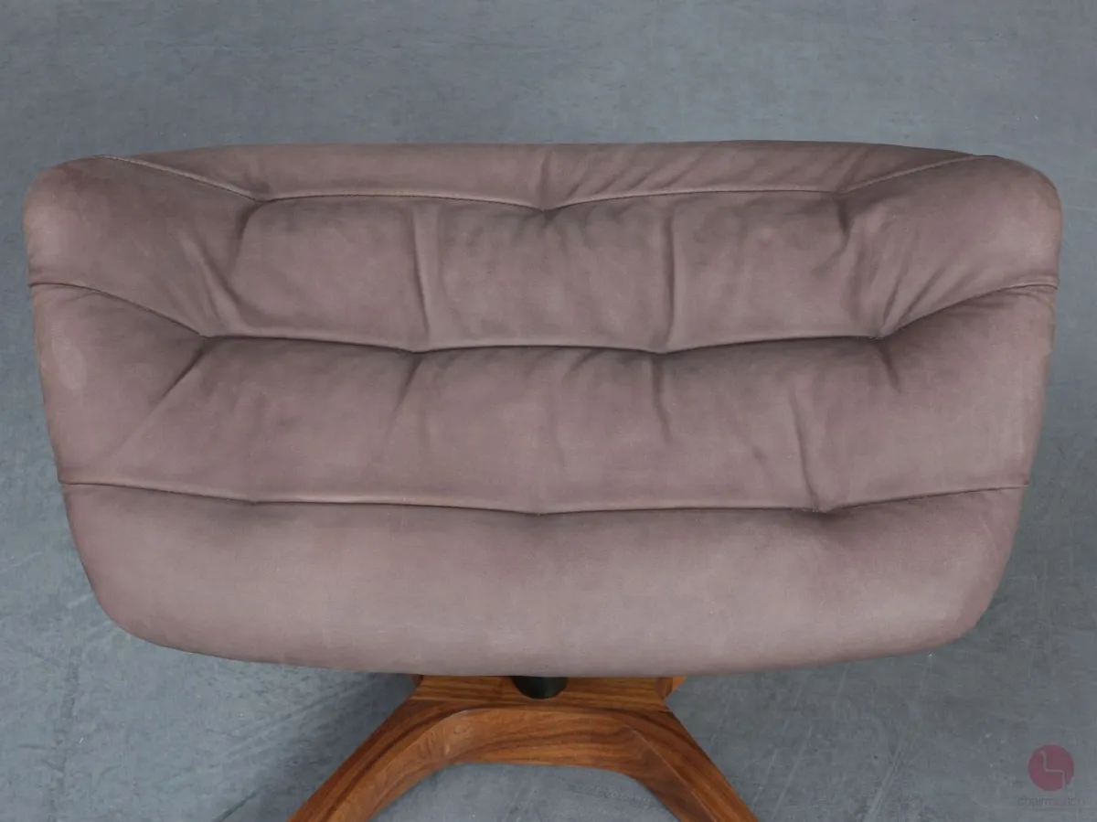 Thonet 808 Lounge Sessel mit Hocker Leder Braun Gestell Nussbaum gebraucht