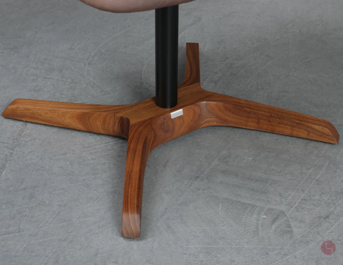 Thonet 808 Lounge Sessel mit Hocker Leder Braun Gestell Nussbaum gebraucht