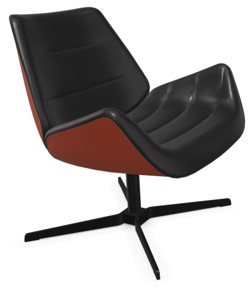 Thonet S809 Leder Polster Schwarz und Außen Stoff Soul Tropic Rot Thonet S809 Leder Polster Schwarz und Außen Stoff Soul Tropic Rot
