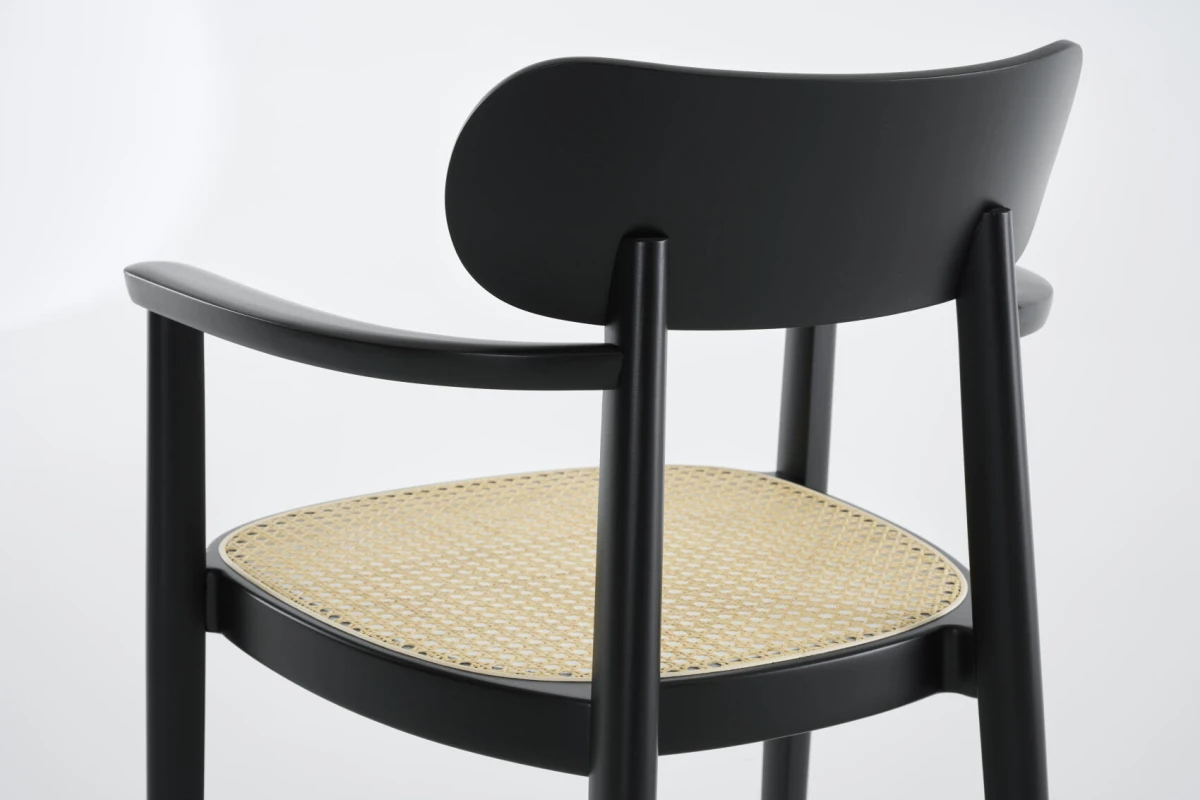 Thonet 118 FV Holzstuhl mit Geflecht und Stützgewebe