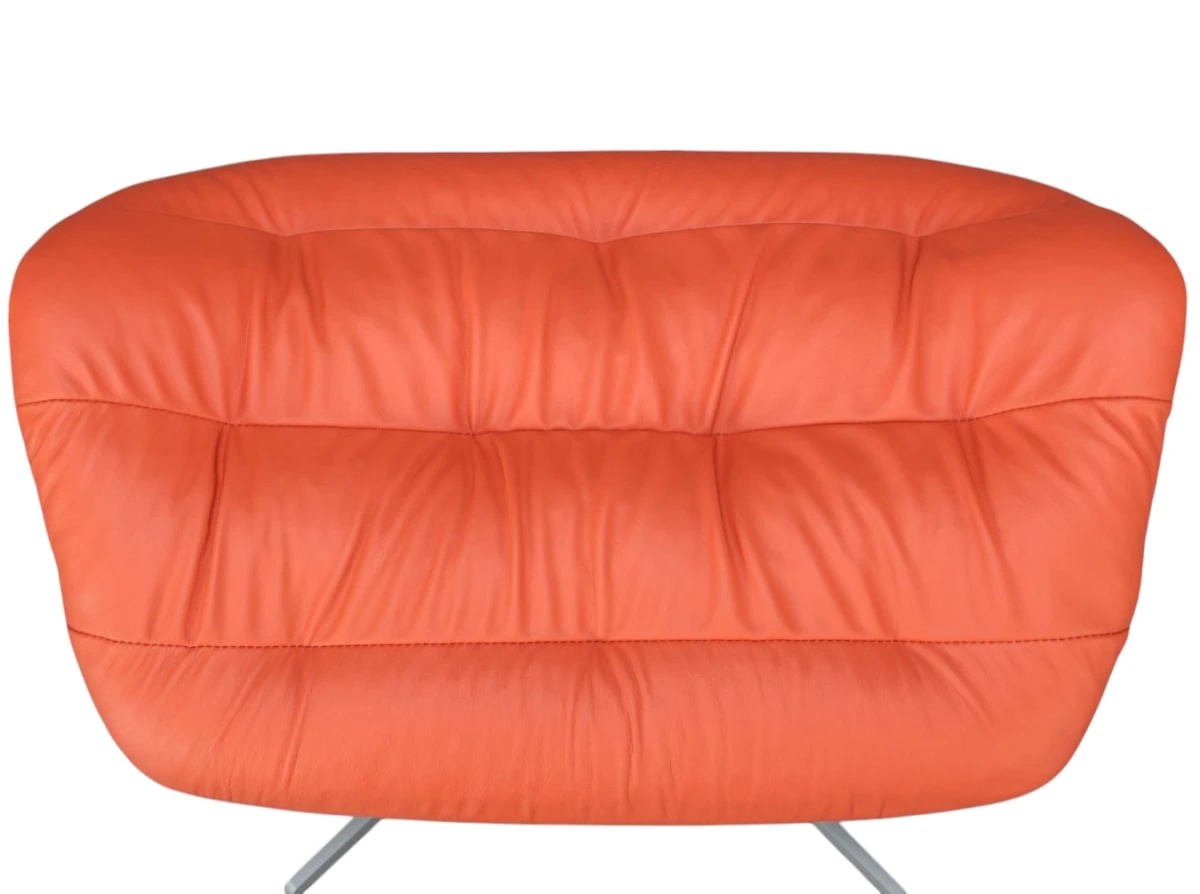 Thonet 808 H Hocker von oben Leder begonia Thonet 808 H Hocker von oben Leder begonia