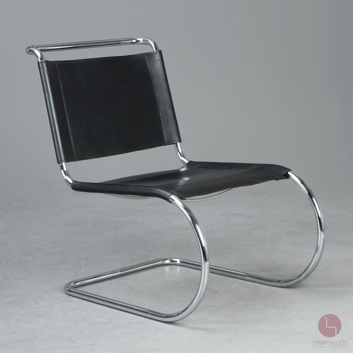 Thonet MR Lounge Sessel Leder Schwarz Mies van der Rohe gebraucht