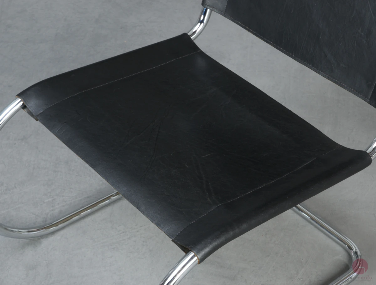 Thonet MR Lounge Sessel Leder Schwarz Mies van der Rohe gebraucht