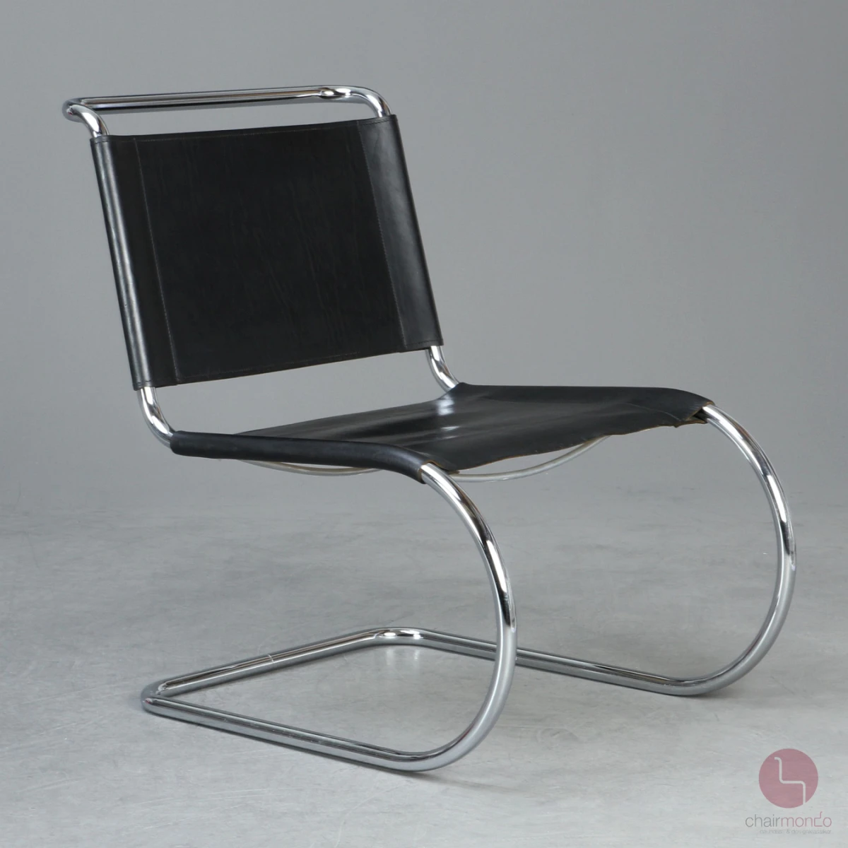 Thonet MR Lounge Sessel Leder Schwarz Mies van der Rohe gebraucht