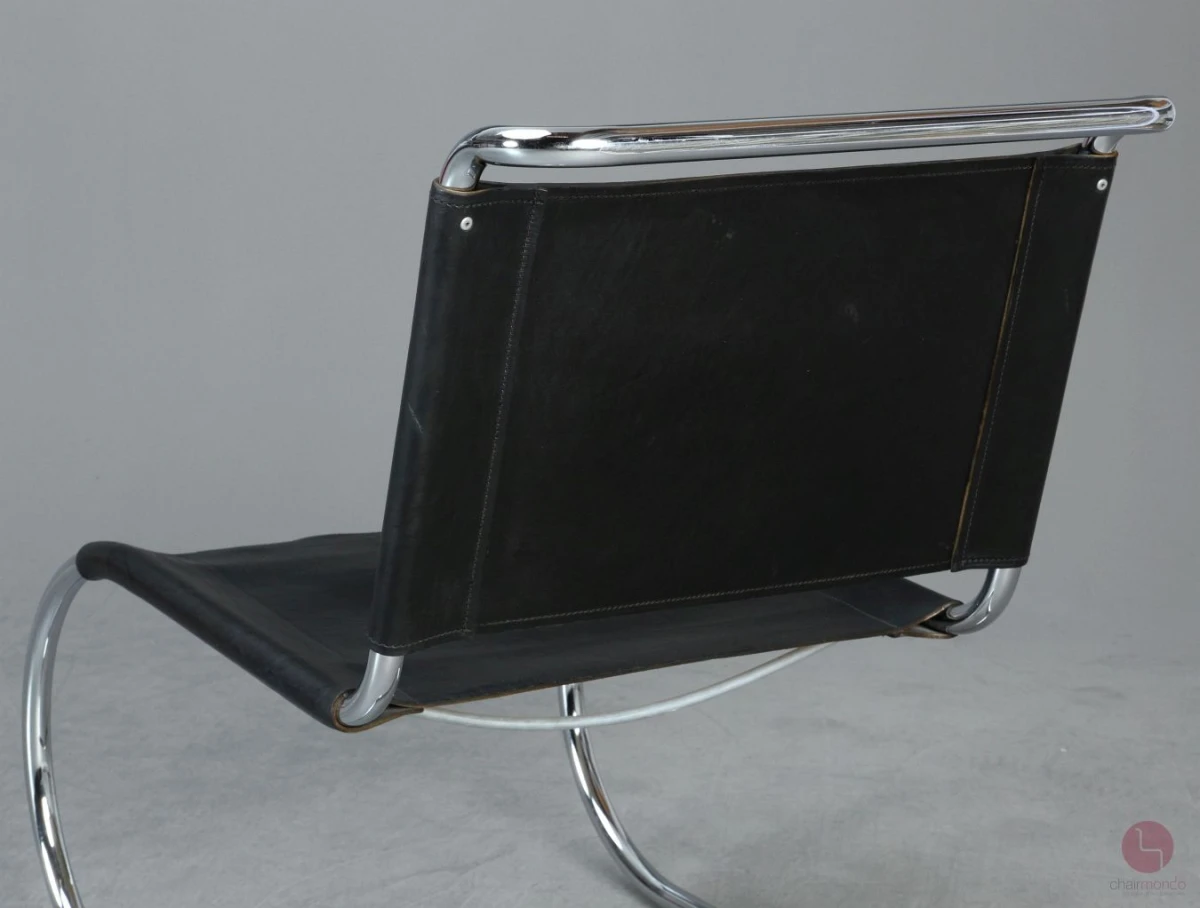 Thonet MR Lounge Sessel Leder Schwarz Mies van der Rohe gebraucht