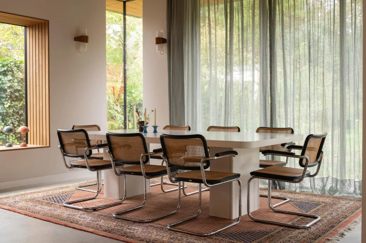 Thonet S64 V Freischwinger mit Geflecht und Stützgewebe inkl. Filzgleiter