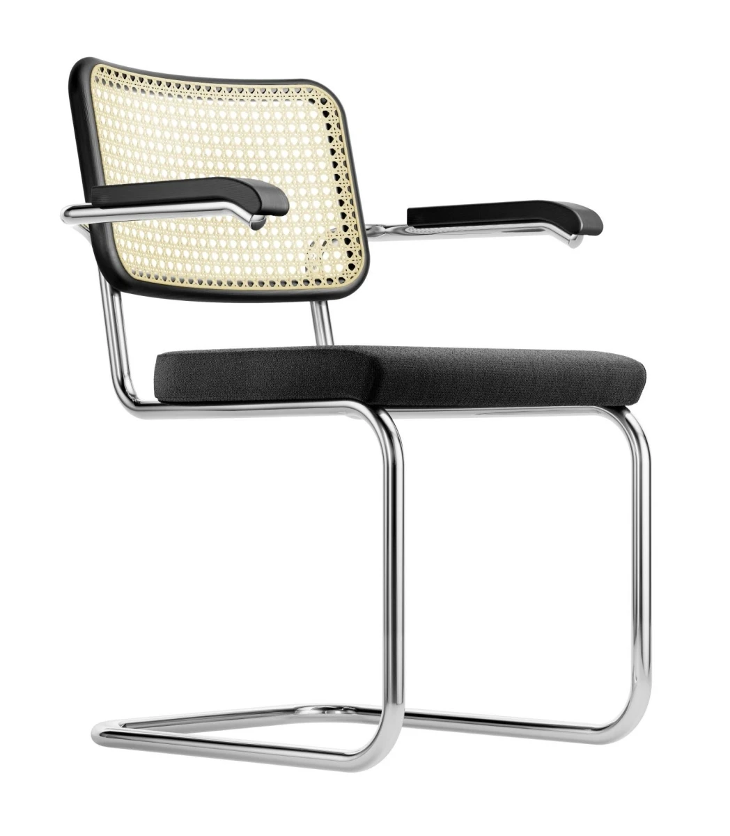 Thonet S64 SPV Stuhl mit Stoff Sitzfläche Step Schwarz Thonet S64 SPV Stuhl mit Stoff Sitzfläche Step Schwarz