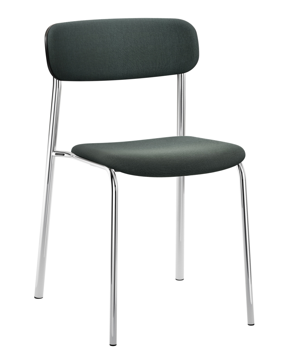 Thonet S243 PV Stahlrohrstuhl Polster dunkelgrün, Gestell verchromt