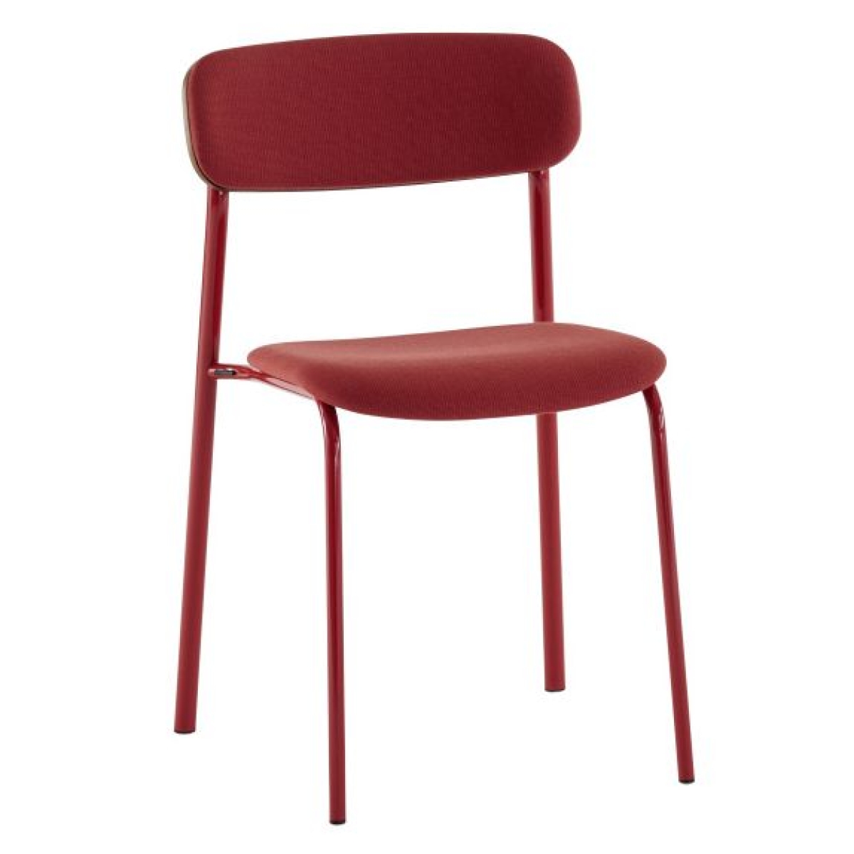 Thonet S243 PV Stahlrohrstuhl Polster Naveli Rot Gestell Tomatenrot glänzend