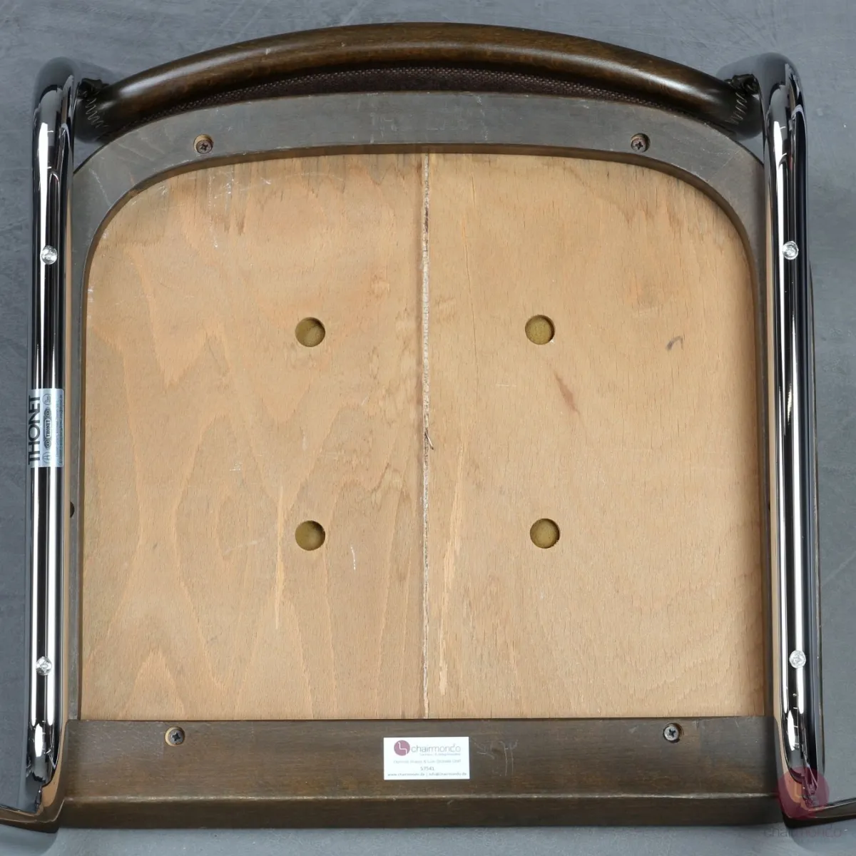 Thonet S32 P Freischwinger Braun mit braunem Stoff Bezug gebraucht