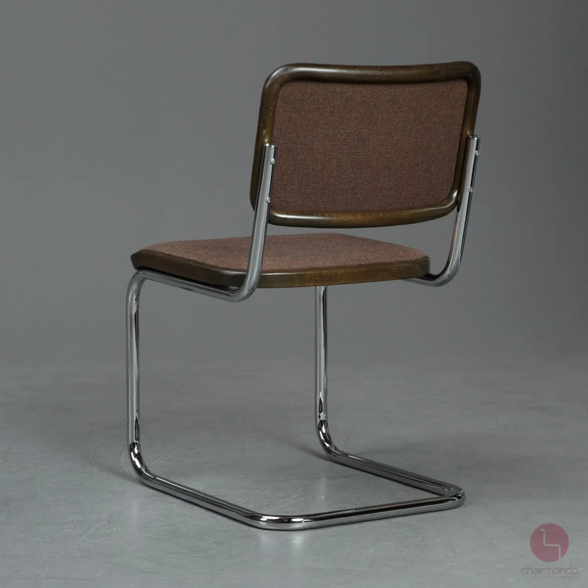Thonet S32 P Freischwinger Braun mit braunem Stoff Bezug gebraucht