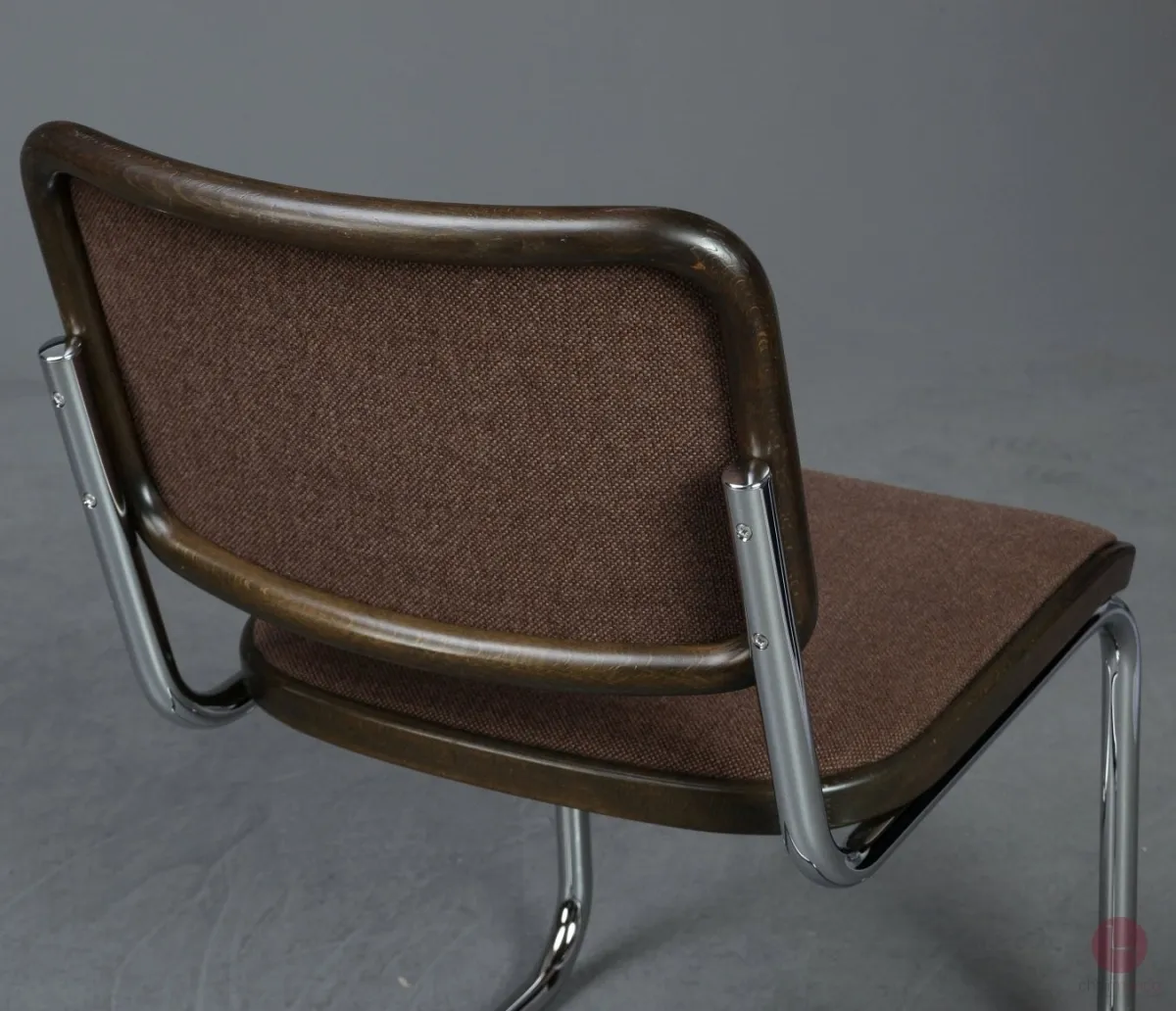 Thonet S32 P Freischwinger Braun mit braunem Stoff Bezug gebraucht