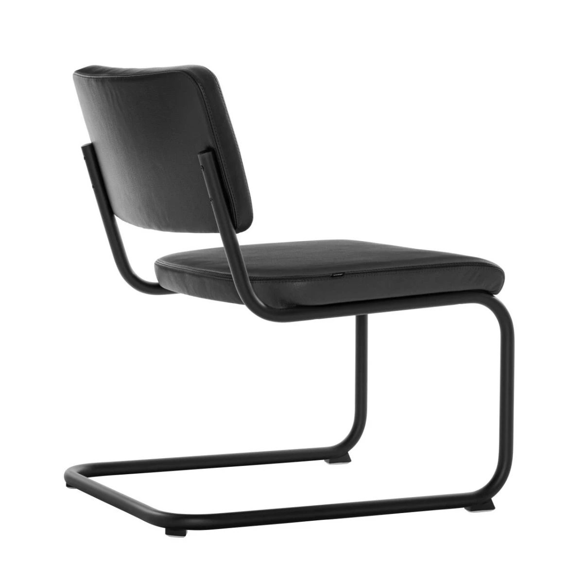 Thonet S32 PVL Schwarz, Leder I Nero 622 mit Polsterung, Rückenansicht