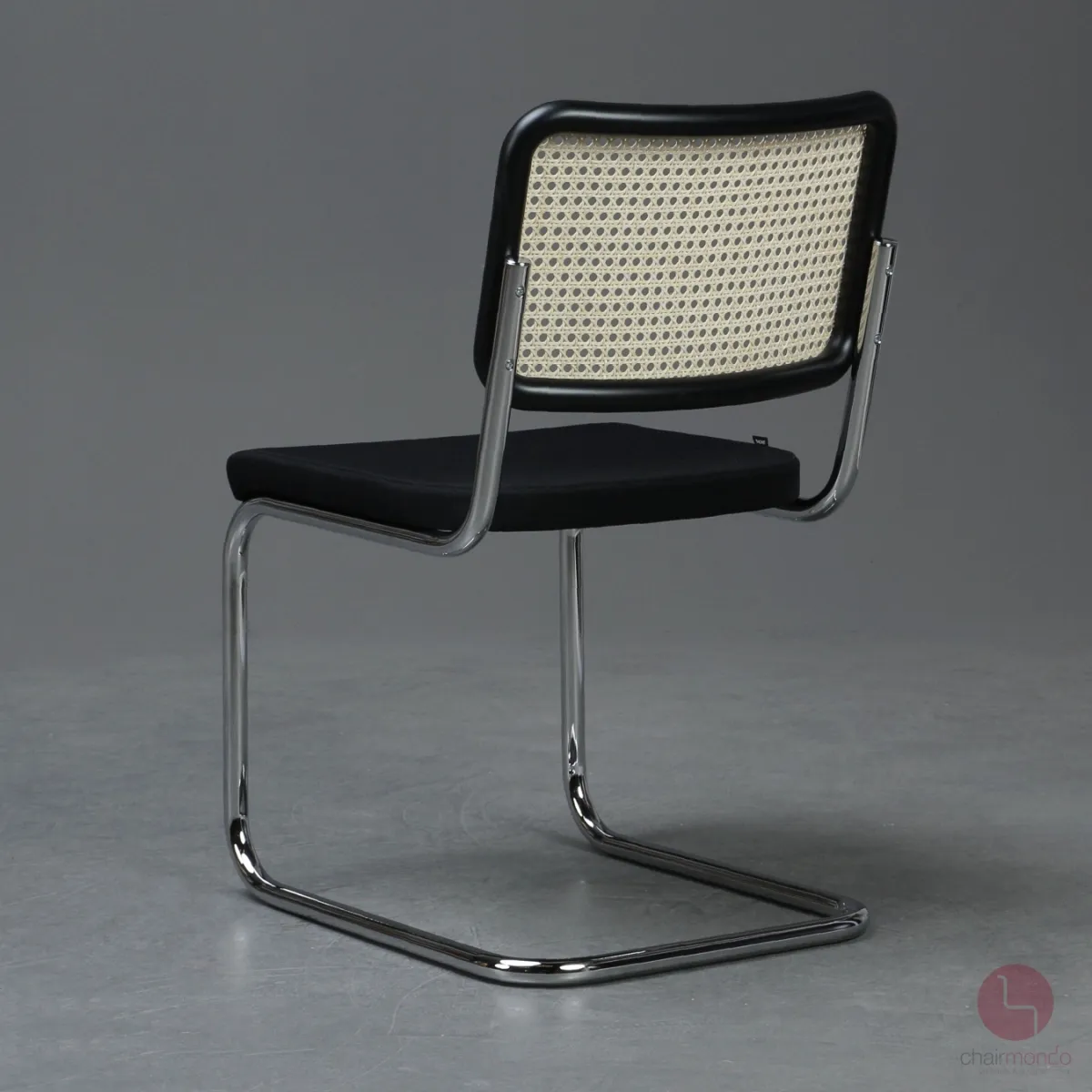 Thonet S32 SPV Freischwinger Schwarz mit Sitzpolster und Geflecht Rückenlehne gebraucht
