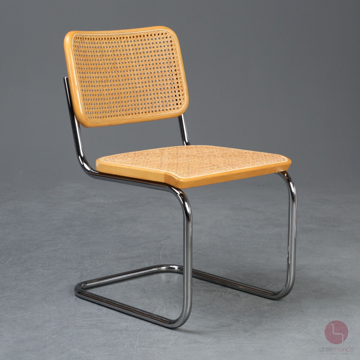 Thonet S32 V Freischwinger in Buche Natur mit Wiener Geflecht und Stützgewebe gebraucht