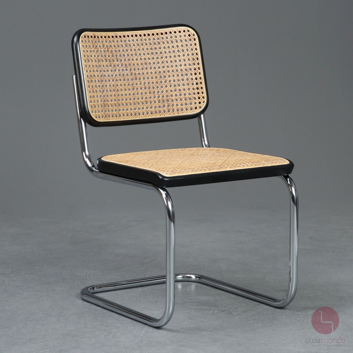 Thonet S32 V Freischwinger Schwarz mit Wiener Geflecht + Stützgewebe gebraucht