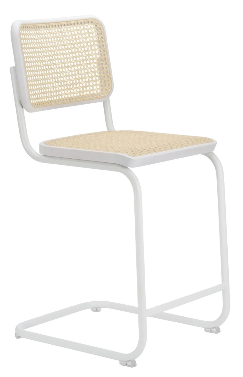 Thonet S32 VH Barhocker in Weiß mit weißem Gestell