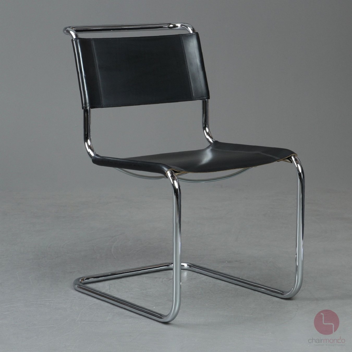 Thonet S33 Freischwinger Leder Schwarz gebraucht