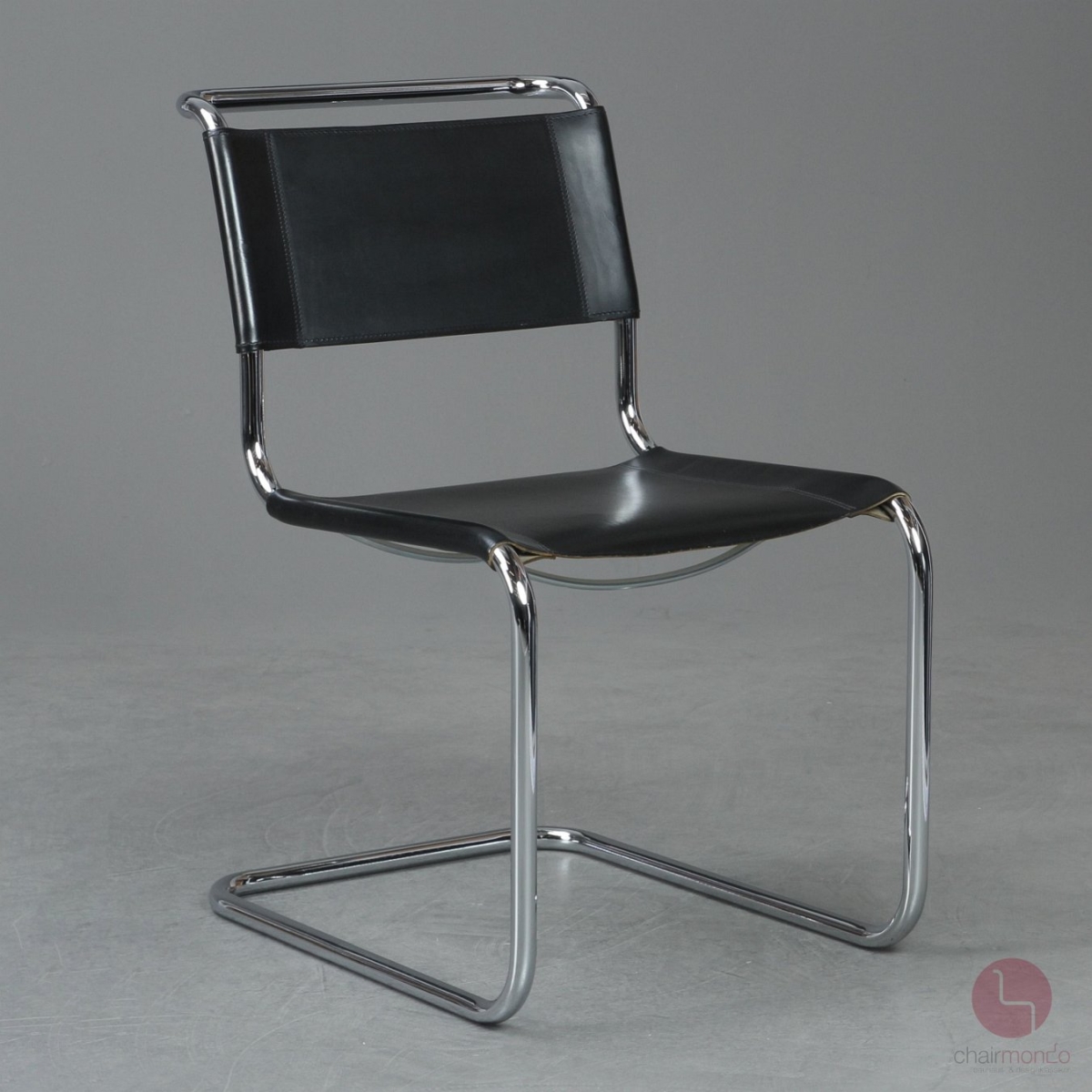 Thonet S33 Freischwinger Leder Schwarz gebraucht