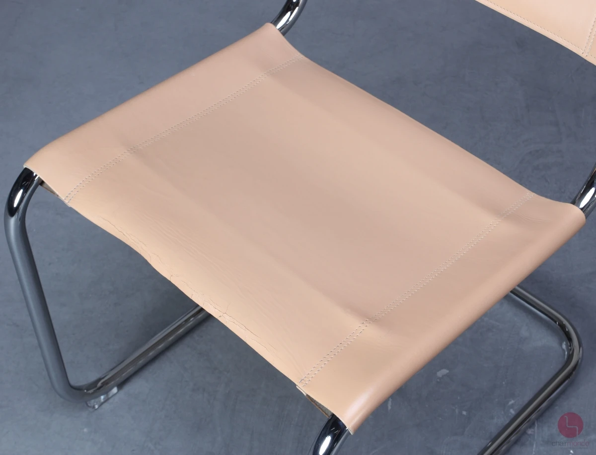 Thonet S33 Leder Beige Bauhaus Freischwinger gebraucht Thonet S33 Leder Beige Bauhaus Freischwinger gebraucht
