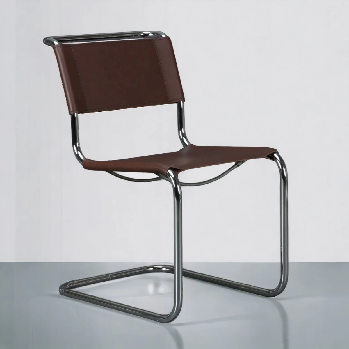 Thonet S33 Freischwinger Stuhl Kernleder Braun Thonet S33 Freischwinger Stuhl Kernleder Braun