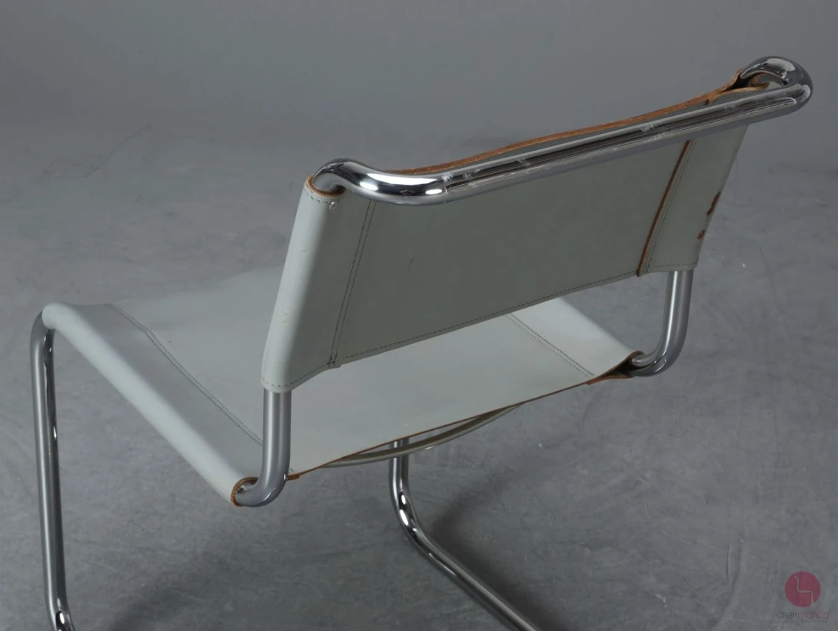 Thonet S33 Leder Grau Bauhaus Freischwinger gebraucht Thonet S33 Leder Grau Bauhaus Freischwinger gebraucht