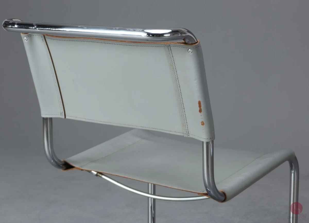 Thonet S33 Leder Grau Bauhaus Freischwinger gebraucht Thonet S33 Leder Grau Bauhaus Freischwinger gebraucht