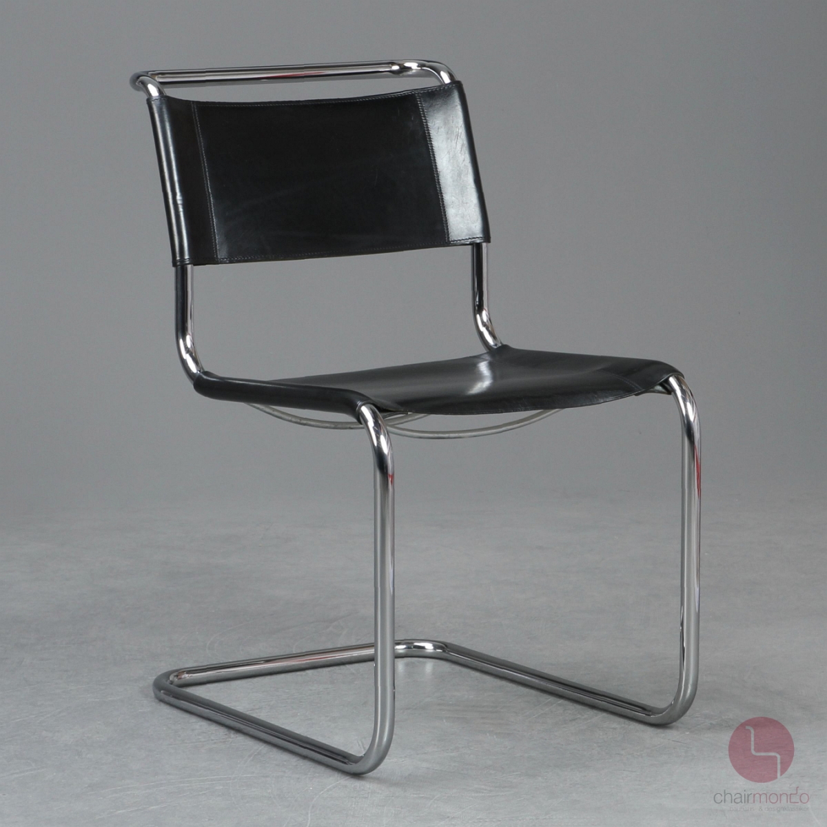 Thonet S33 Freischwinger Leder Schwarz gebraucht