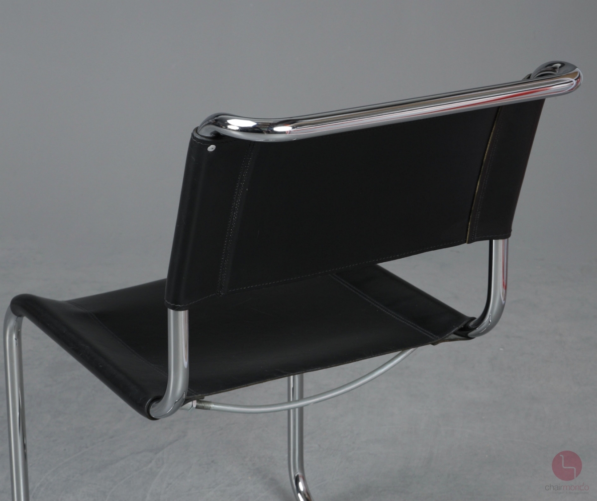 Thonet S33 Freischwinger Leder Schwarz gebraucht