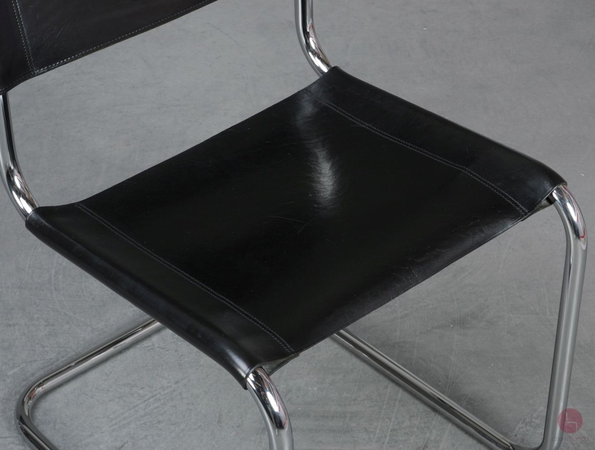 Thonet S33 Freischwinger Leder Schwarz gebraucht