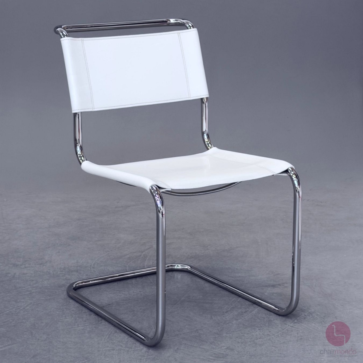 Thonet S33 Freischwinger Leder Weiß gebraucht