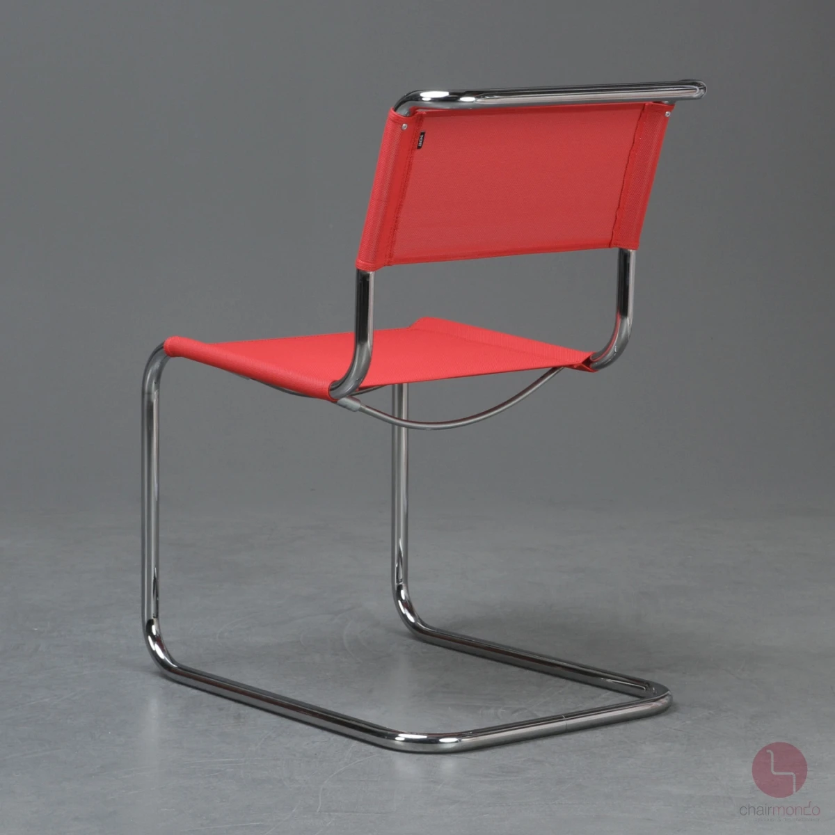 Thonet S33 N Freischwinger mit erneuertem rotem Netzgewebe gebraucht