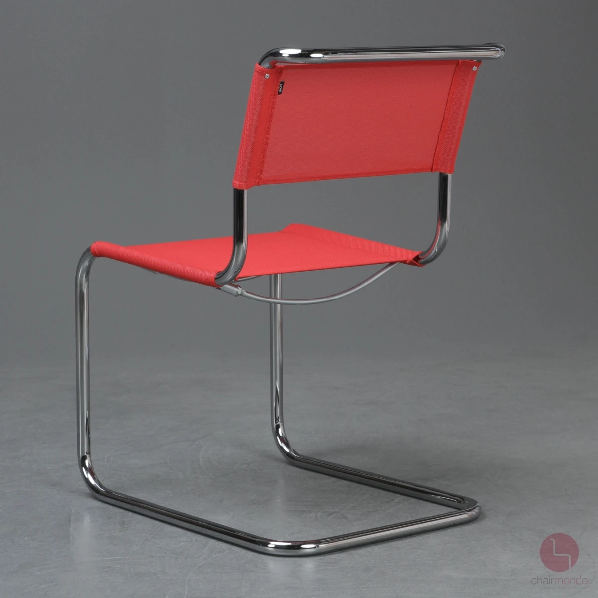 Thonet S33 N Freischwinger mit erneuertem rotem Netzgewebe gebraucht