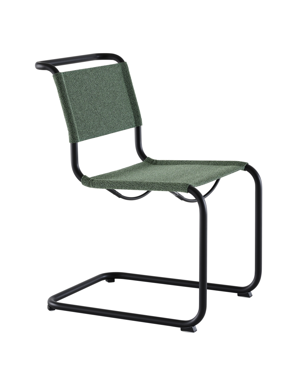 Thonet S33V Freischwinger Stoff in Cento malachit Gestell in schwarz