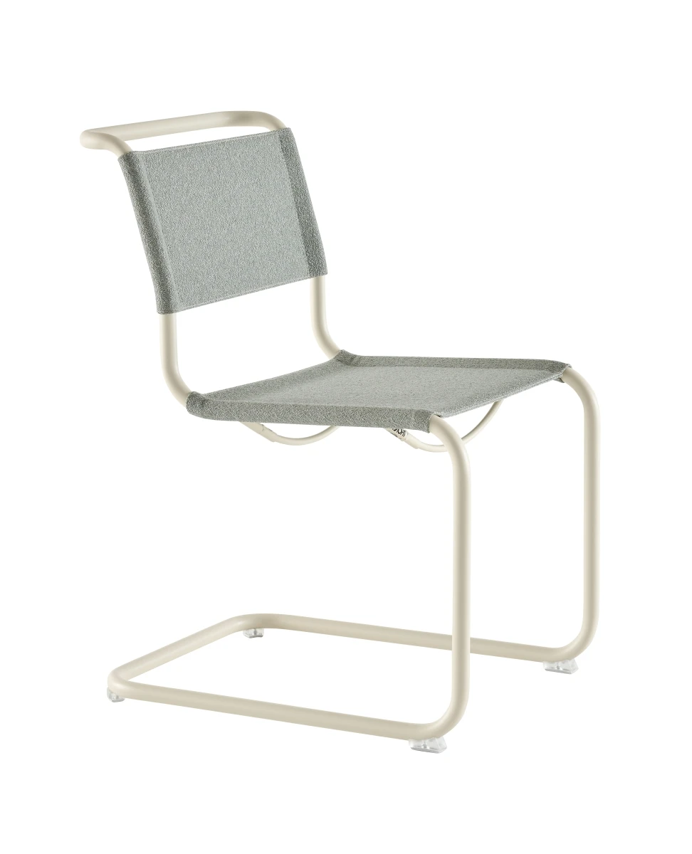 Thonet S33V Freischwinger Stoff in Cento ray Gestell in weiß