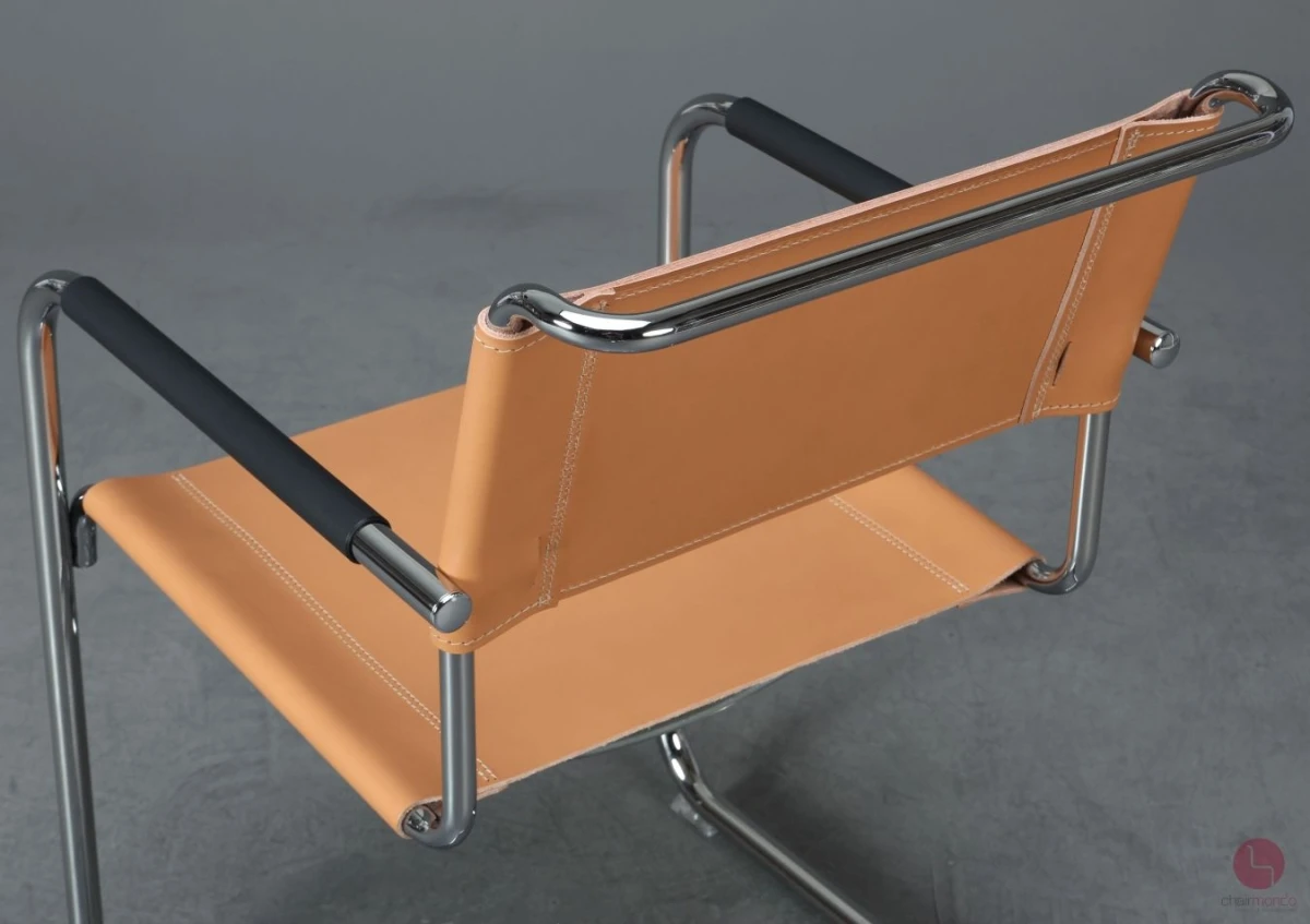 Thonet S34 Freischwinger mit neuem Kernleder in Beige Natur - gebraucht Thonet S34 Freischwinger mit neuem Kernleder in Beige Natur - gebraucht