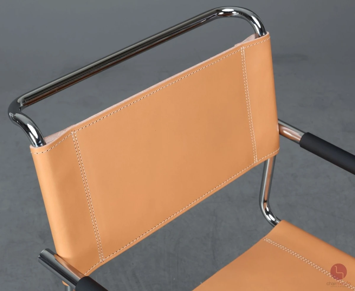 Thonet S34 Freischwinger mit neuem Kernleder in Beige Natur - gebraucht Thonet S34 Freischwinger mit neuem Kernleder in Beige Natur - gebraucht