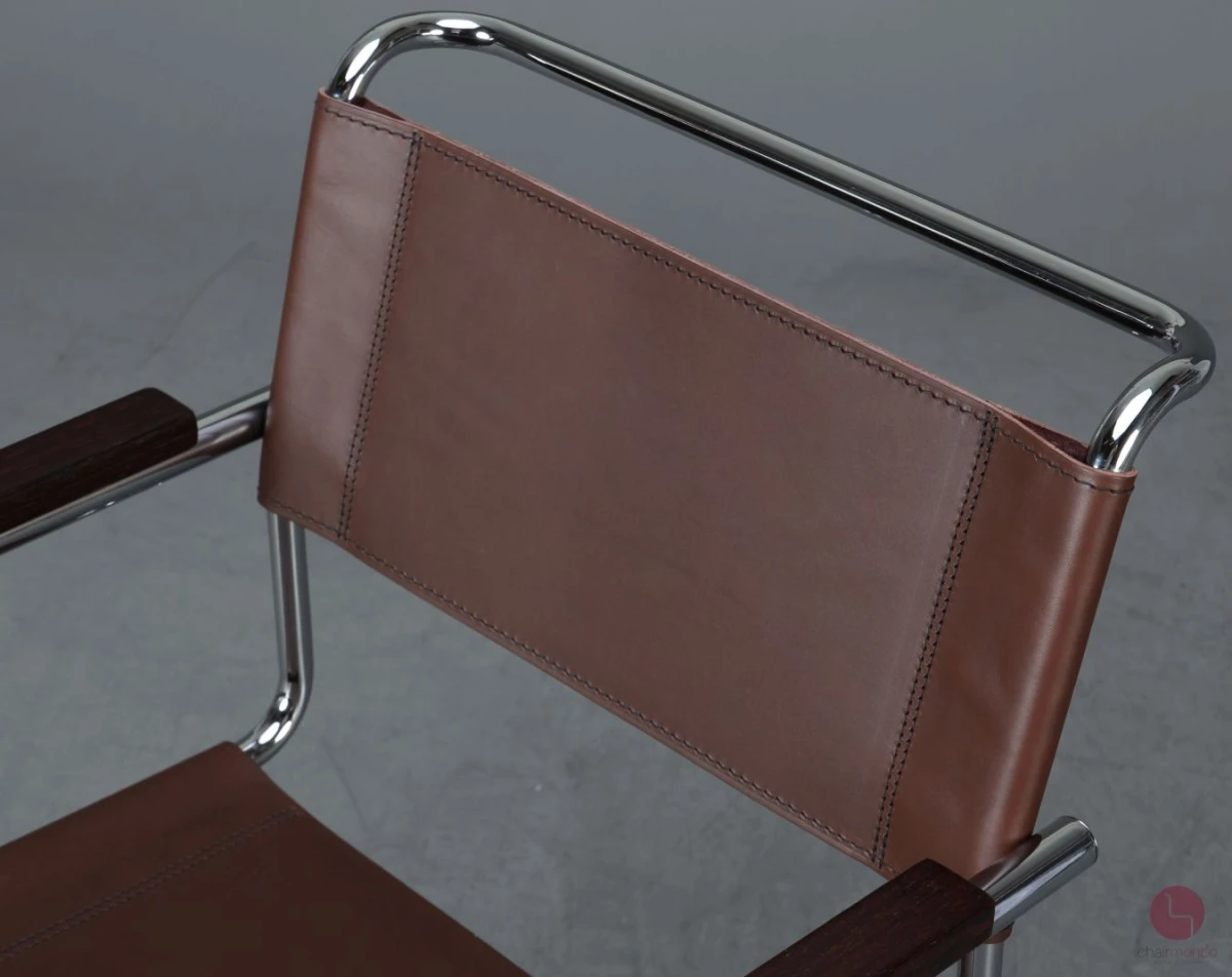 Thonet S34 Freischwinger mit neuem Kernleder in Schoko Braun - gebraucht Thonet S34 Freischwinger mit neuem Kernleder in Schoko Braun - gebraucht