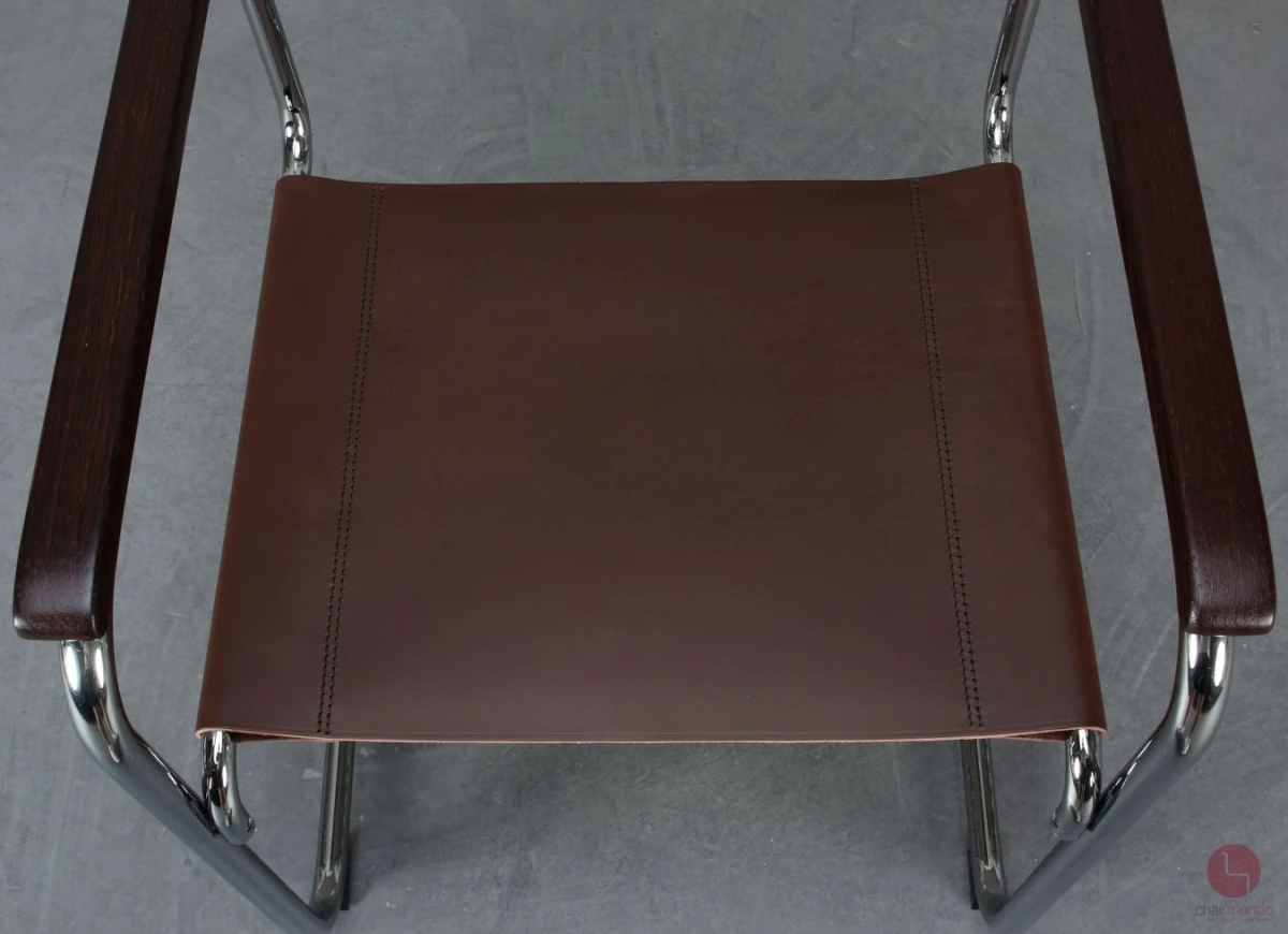 Thonet S34 Freischwinger mit neuem Kernleder in Schoko Braun - gebraucht Thonet S34 Freischwinger mit neuem Kernleder in Schoko Braun - gebraucht