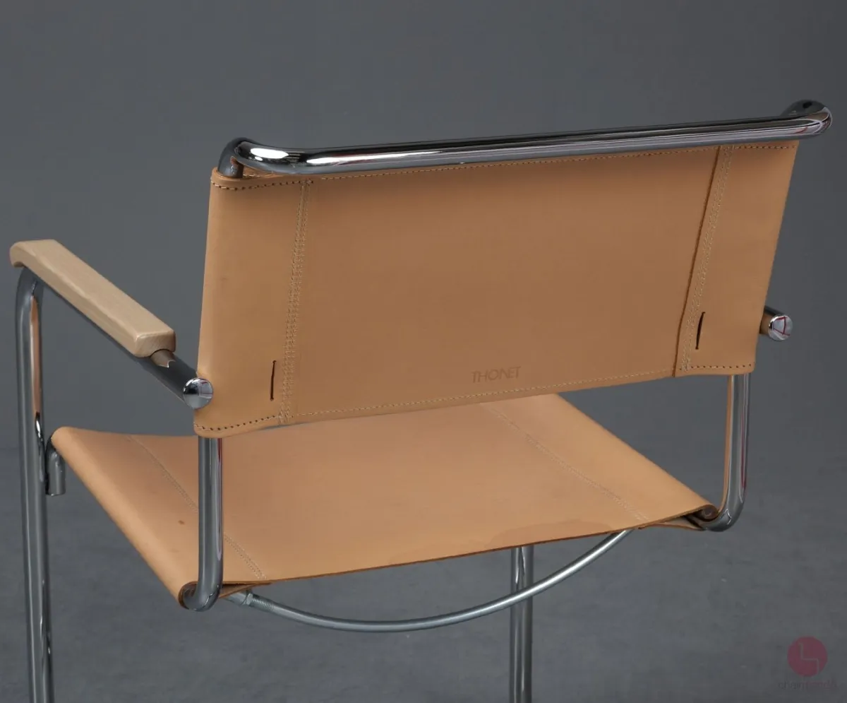 Thonet S34 Freischwinger Leder Beige gebraucht