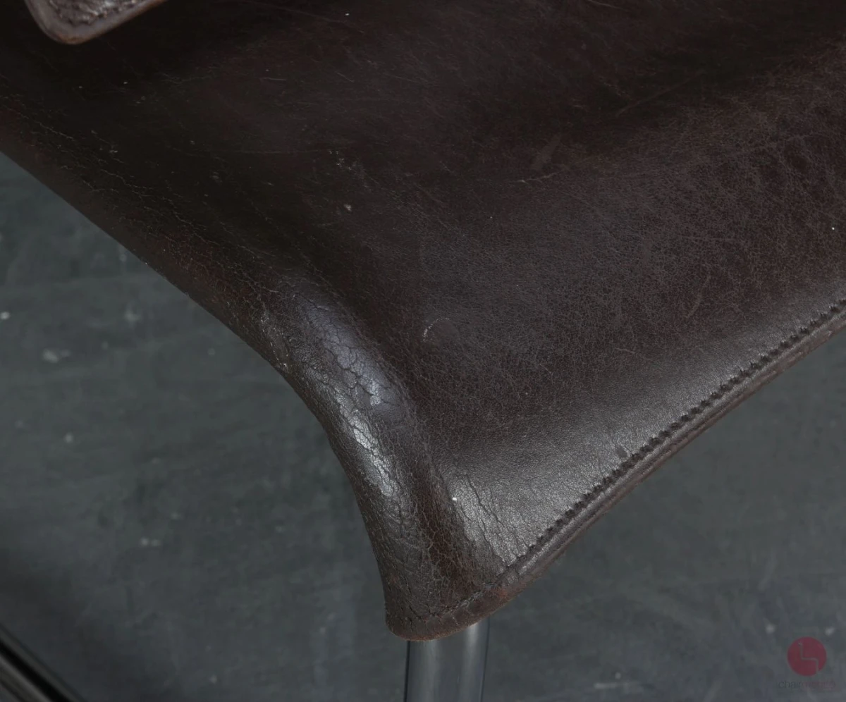 Thonet S35 L Freischwinger Sessel mit braunem Leder Vintage gebraucht Thonet S35 L Freischwinger Sessel mit braunem Leder Vintage gebraucht