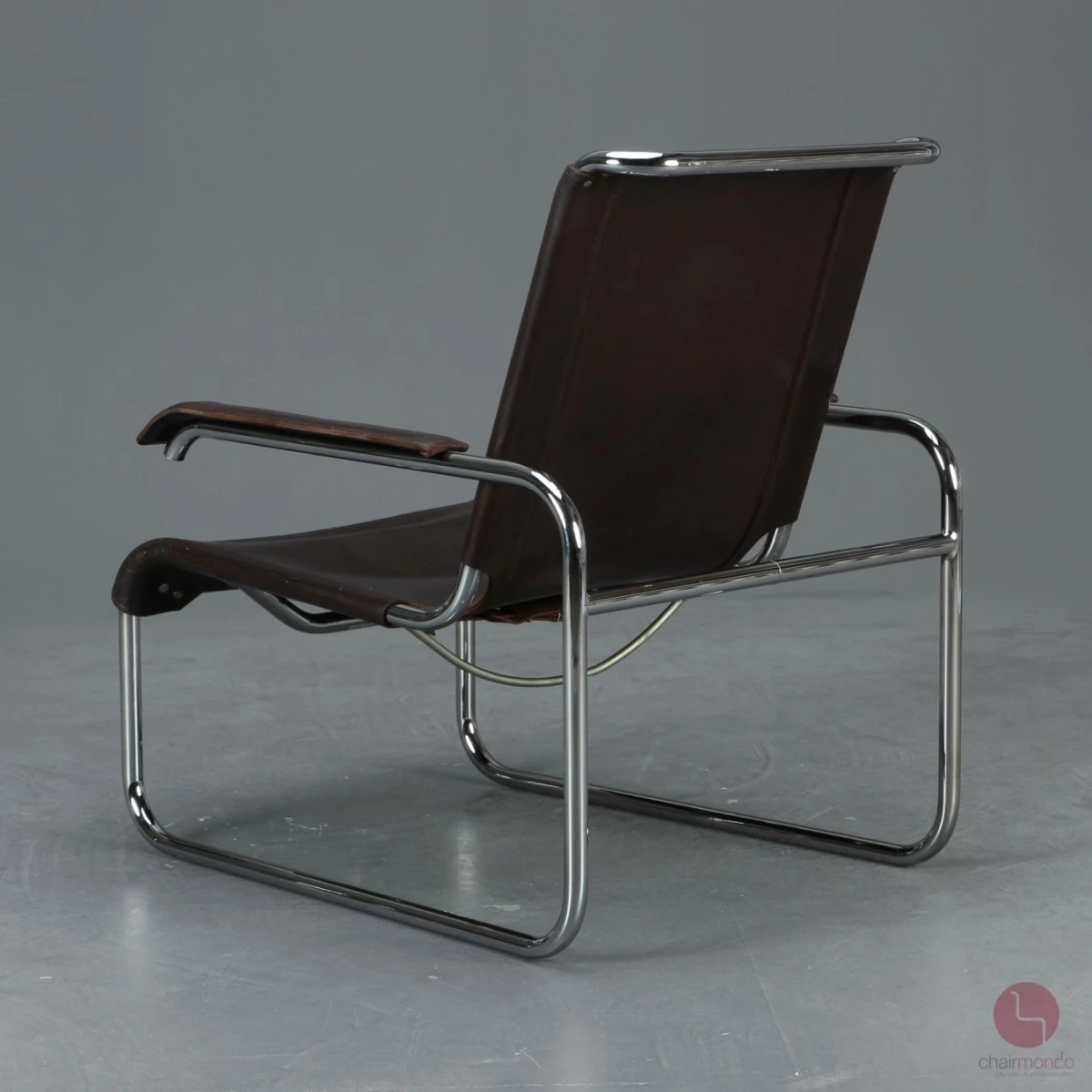 Thonet S35 L Freischwinger Sessel mit braunem Leder Vintage gebraucht Thonet S35 L Freischwinger Sessel mit braunem Leder Vintage gebraucht