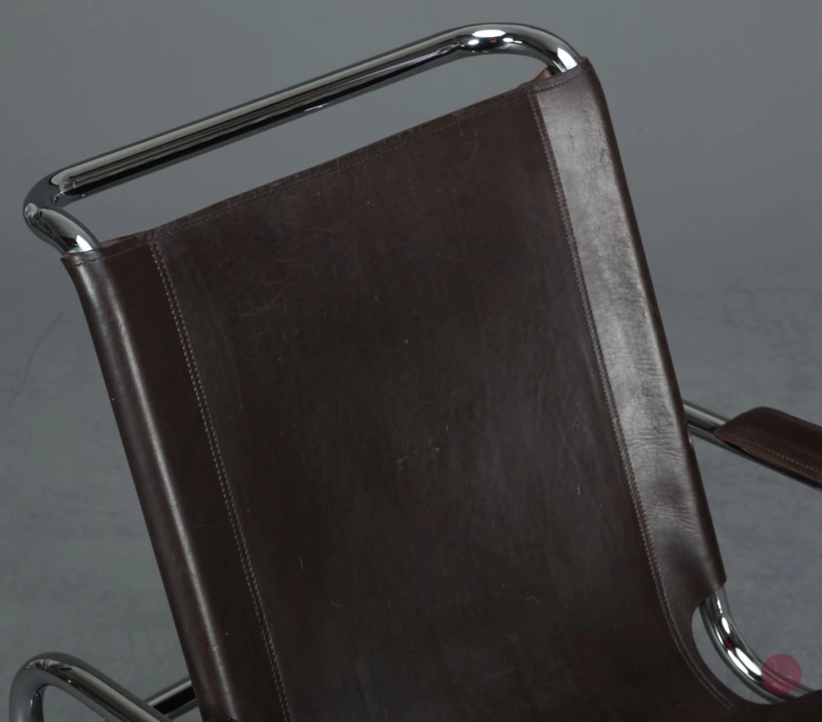 Thonet S35 L Freischwinger Sessel mit braunem Leder Vintage gebraucht Thonet S35 L Freischwinger Sessel mit braunem Leder Vintage gebraucht