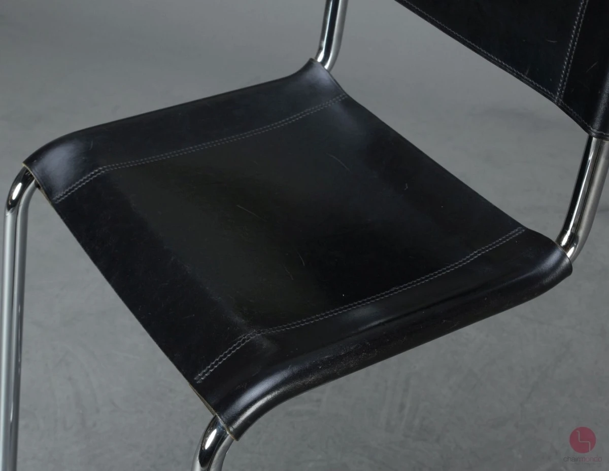 Thonet S39 Freischwinger Barstuhl in Leder Schwarz gebraucht Thonet S39 Freischwinger Barstuhl in Leder Schwarz gebraucht