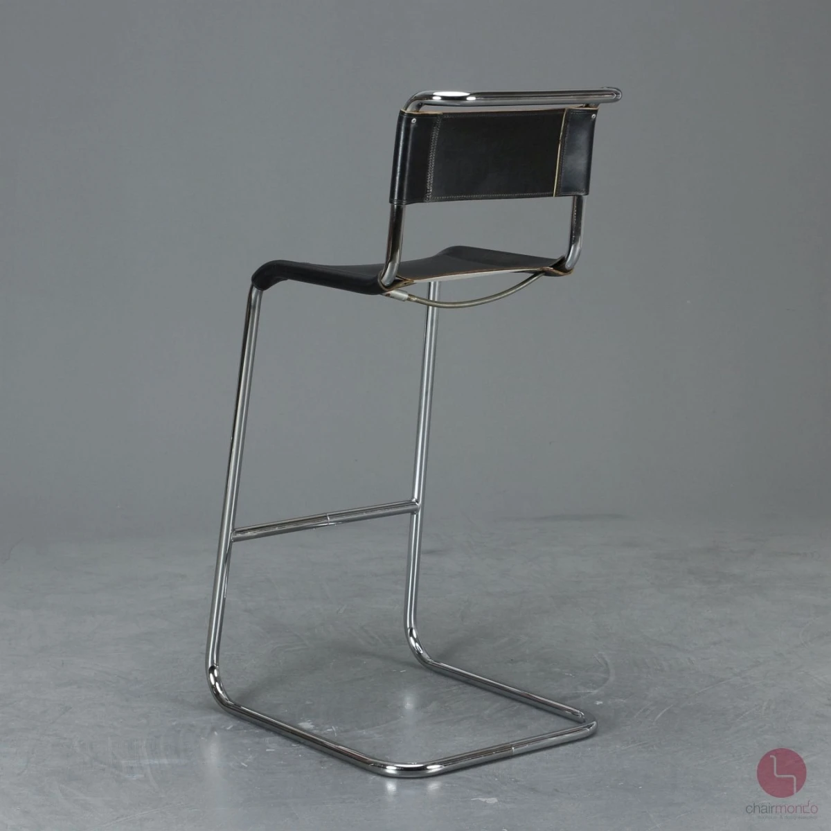 Thonet S39 Freischwinger Barstuhl in Leder Schwarz gebraucht Thonet S39 Freischwinger Barstuhl in Leder Schwarz gebraucht